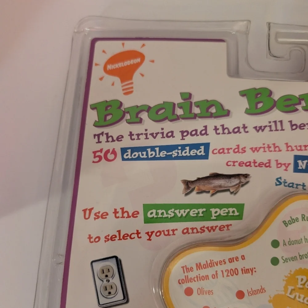 Vintage 1995 Nickelodeon Brain Bender Trivia - Still In Original Packaging